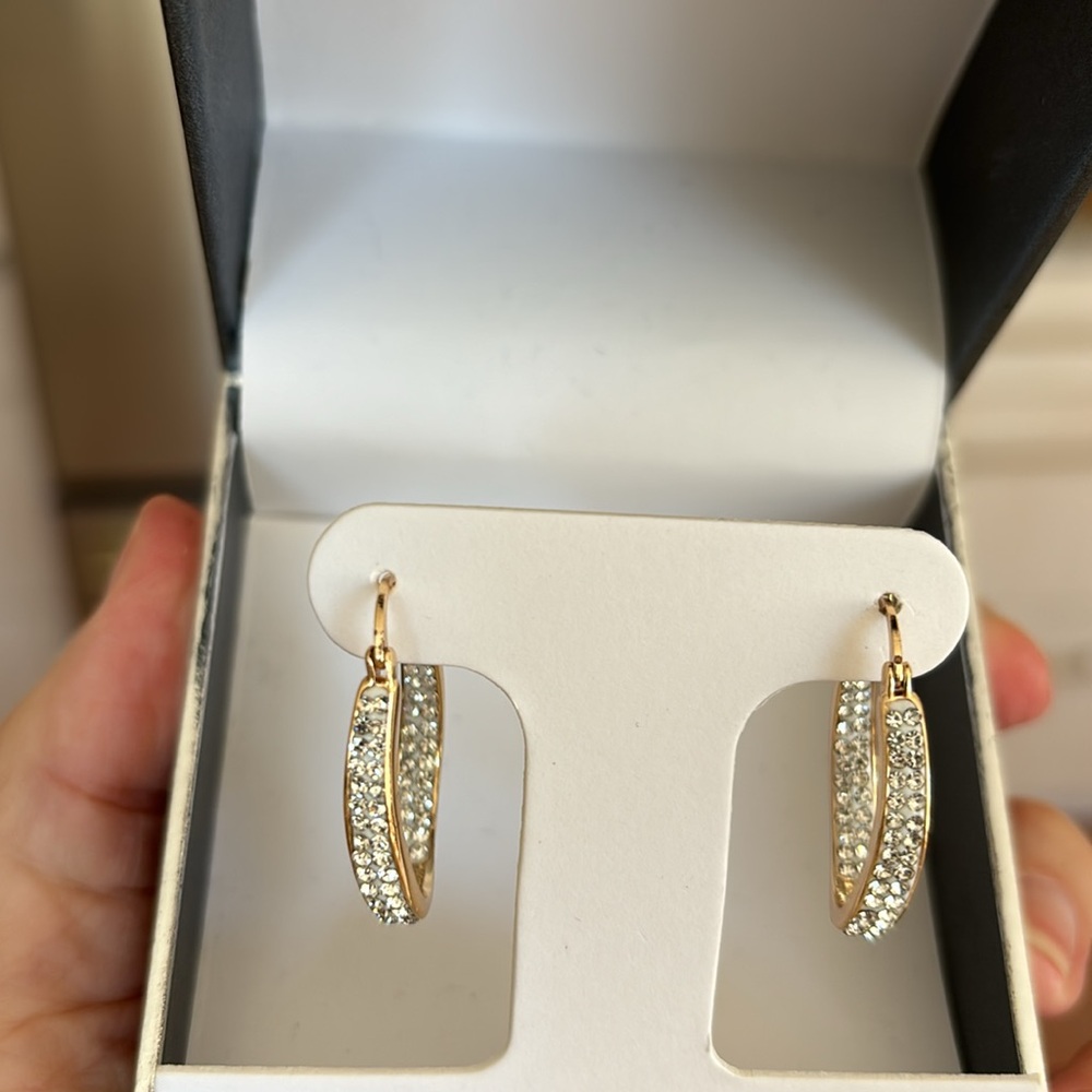 Diamond & gold hoop earrings